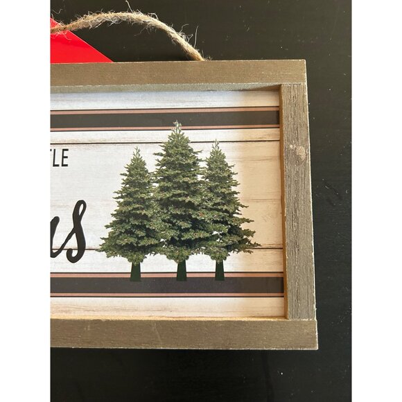 Wood Christmas Decor Trees & "Have Yourself A Merry Little Christmas" 10x5 inch - Picture 5 of 8